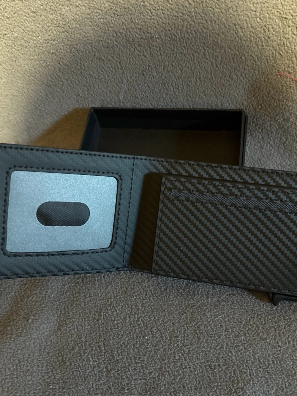 Slim Carbon-Texture Money Clip Wallet - Black